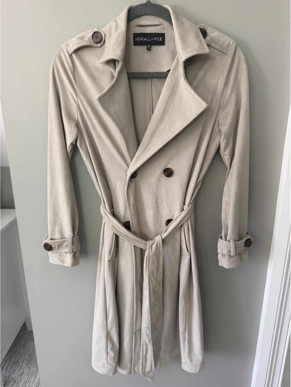 Kendall + Kylie Lightweight Suede Coat